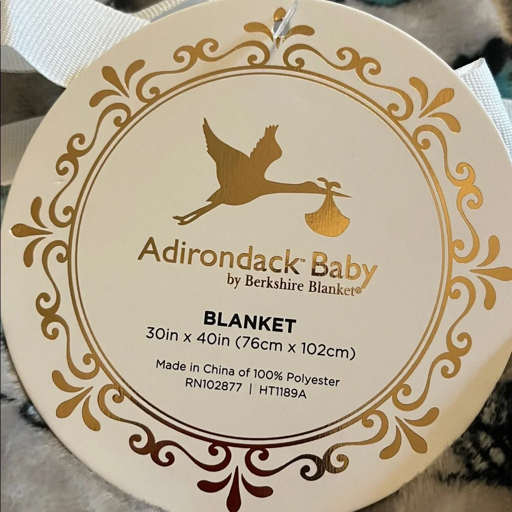 Dinosaur Adirondack Berkshire security  Blanket Baby Boy 30X40 green gray NWT